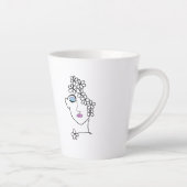 Tasse Latte Woman With Flowers Line Art   (Droite)