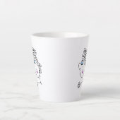 Tasse Latte Woman With Flowers Line Art   (Devant)