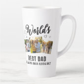 Tasse Latte World's Best Dad Custom 3 Photo Collage (Droite)