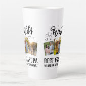 Tasse Latte World's Best Grandpa Custom 3 Photo Collage (Devant)