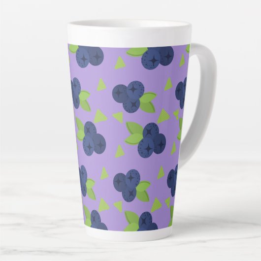Tasse Latte wow blueberry motif (Angle droit)
