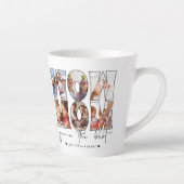 Tasse Latte Wow Mom Citation Modern White 6 Photo Collage (Droite)
