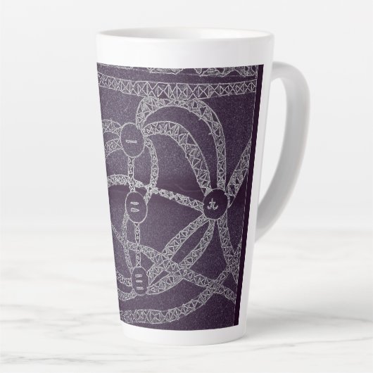 Tasse Latte yaie neuf lune art abstrait chinois zodiac (Angle droit)