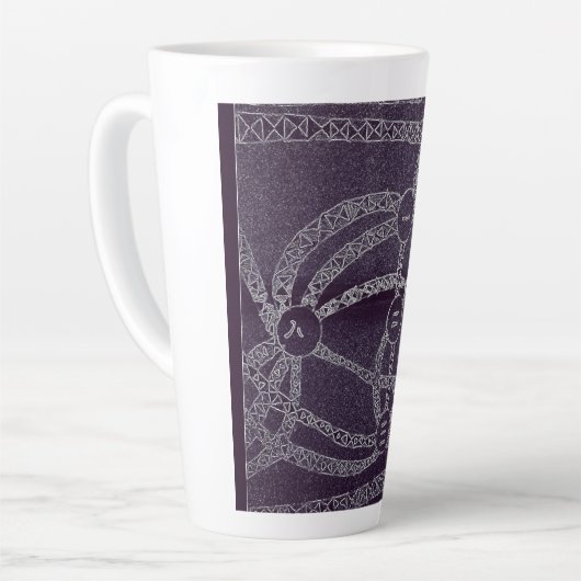Tasse Latte yaie neuf lune art abstrait chinois zodiac (Angle gauche)