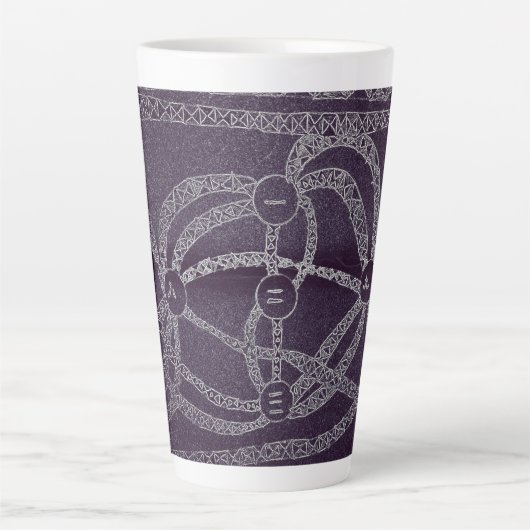 Tasse Latte yaie neuf lune art abstrait chinois zodiac (Devant)