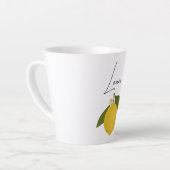 Tasse Latte Yellow Lemon with Green Leaves | Fresh Citrus  (Angle gauche)