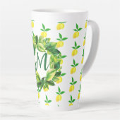 Tasse Latte Yellow Lemons Monogram  (Angle droit)