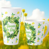 Tasse Latte Yellow Lemons Monogram 