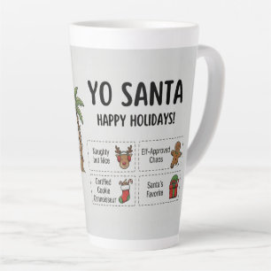 Tasse Latte Yo Santa Drôle Été Noël Joyeuses Fêtes