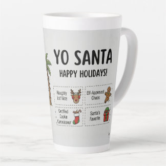 Tasse Latte Yo Santa Funny Summer Christmas Tropical Holiday