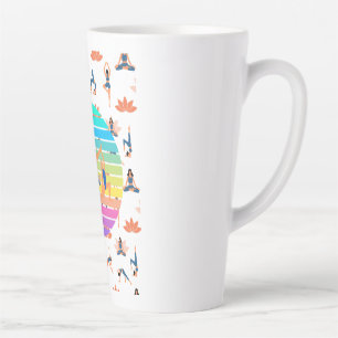 Tasse Latte Yoga rétro dans un flux dynamique de couleurs harm