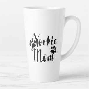 Tasse Latte Yorkie Mom Yorkshire Terrier Pawprints Graphiques