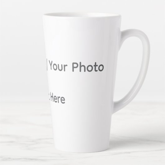 Tasse Latte Your Photo or Text Here (Customizable Design) (Droite)