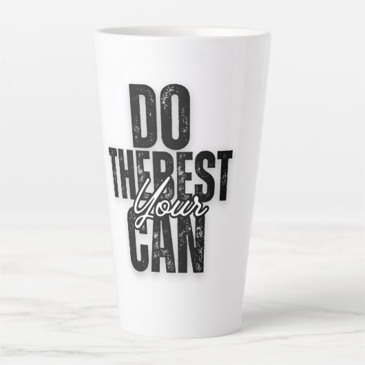 Tasse Latte Your Script on Black (Devant)