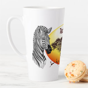 Tasse Latte Zebra African Savanna Wild Animal