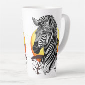 Tasse Latte Zebra African Savanna Wild Animal (Angle droit)