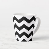Tasse Latte Zigzag Chevron Noir Et Blanc (Angle droit)