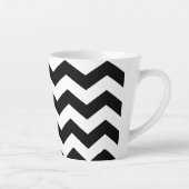 Tasse Latte Zigzag Chevron Noir Et Blanc (Droite)