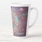 Tasse Latte Zodiac Libra Cute Cat Wheel Planet Astrologie (Droite)