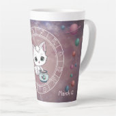 Tasse Latte Zodiac Pisces Cute Cat Roue Planète Astrologie (Angle droit)