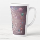 Tasse Latte Zodiac Pisces Cute Cat Roue Planète Astrologie (Droite)