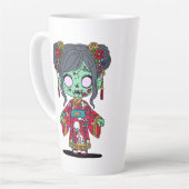 Tasse Latte Zombie chinois mignon (Angle gauche)