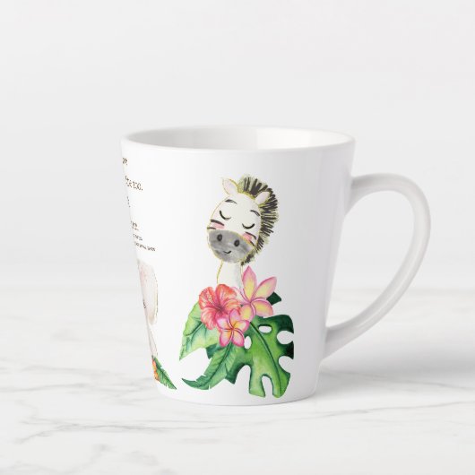 Tasse Latte Zoo Bébés Avec Fleurs (Droite)
