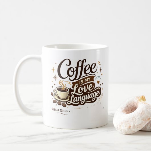 Tasse « Le café est mon langage de l'amour » (Avec donut)