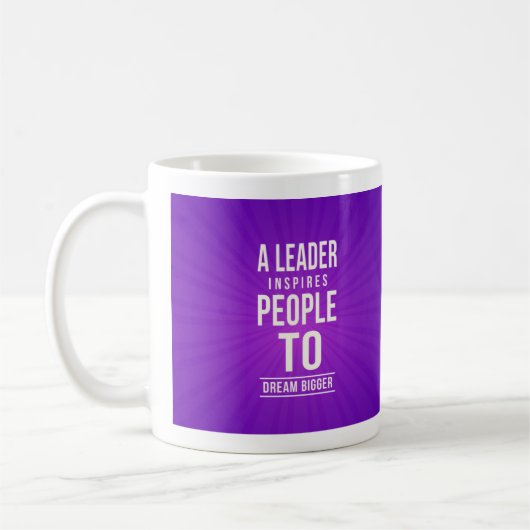 Tasse leader - violet avec citation (Gauche)