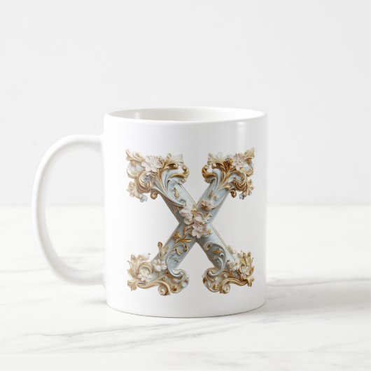 Tasse Lettre Baroque 'X' pour une Princesse du Caf (Gauche)