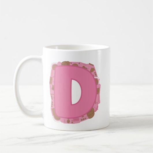 Tasse Lettre D : Monogramme Initiale (Gauche)