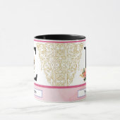 Tasse lettre florale E – Tasse initiale personnali (Centre)