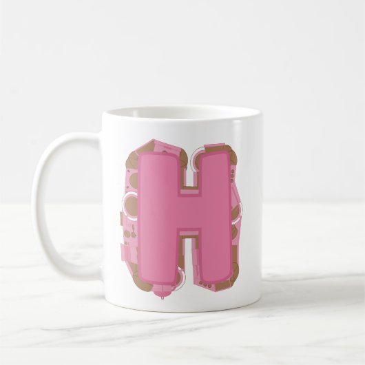 Tasse Lettre H : Monogramme Initial (Gauche)