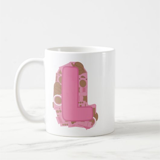 Tasse Lettre L : Monogramme Initial (Gauche)