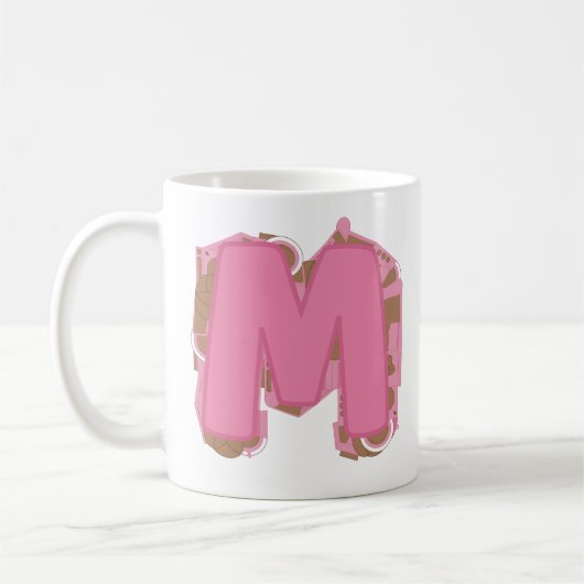 Tasse Lettre M : Monogramme Initiale  (Gauche)