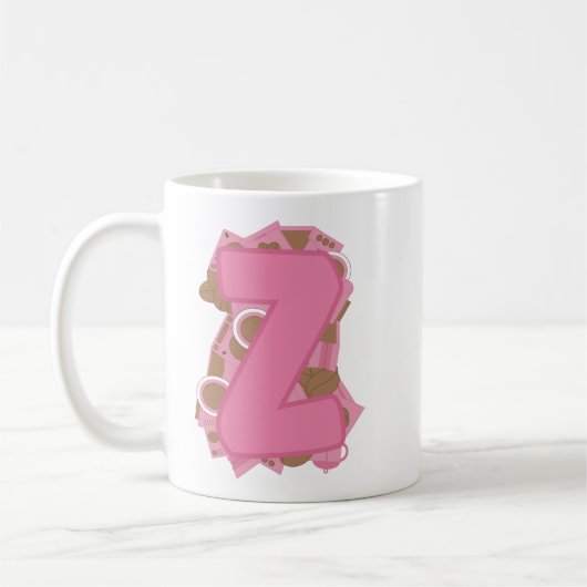 Tasse Lettre Z : Monogramme Initial (Gauche)