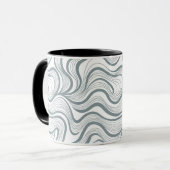 Tasse Lignes Vaguées Abstraites Modernes (Devant gauche)