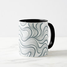 Tasse Lignes Vaguées Abstraites Modernes