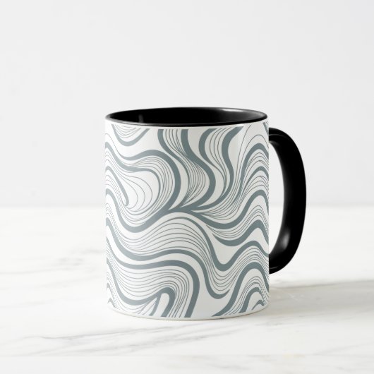 Tasse Lignes Vaguées Abstraites Modernes (Devant droit)