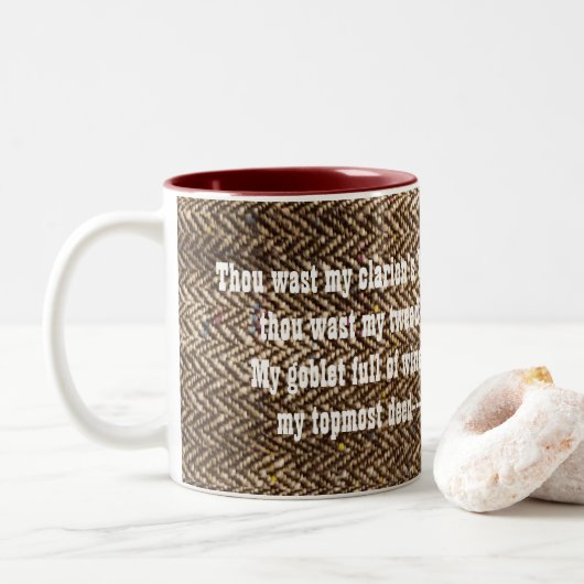 Tasse littéraire de tweed de John Keats (Avec donut)