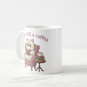 Tasse Livres, Chats & Café pour Amoureux de Chats  (Devant gauche)