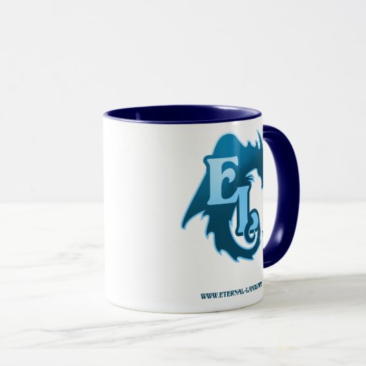 Tasse logo-Bleue d'EL (Devant droit)