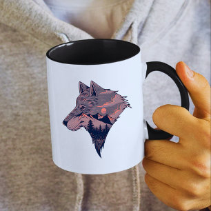 Tasse Loup et Montagne