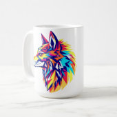 Tasse Loup Géométrique Coloré (Devant gauche)
