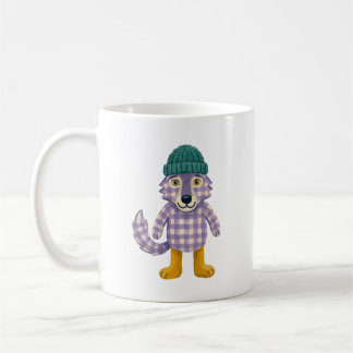 Tasse Loup Mignon en Bonnet Tricoté