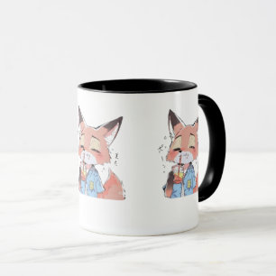 Tasse Loup Orange Mignon Buvant du Jus – Animal Dr