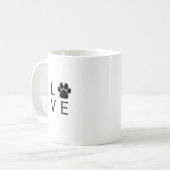 Tasse « “LOVE” Empreinte de Patte Blanche » pour l (Devant gauche)