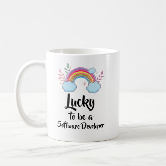 Tasse Lucky To Be A Software Developer (Gauche)
