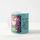 Tasse lunatique des petits textes faits sur (Devant gauche)