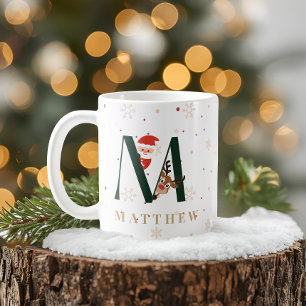 Tasse M personnalisée avec monogramme de Noël